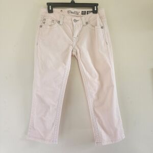 Miss Me Straight Leg Cropped  Jeans in Pale Pink Size 28